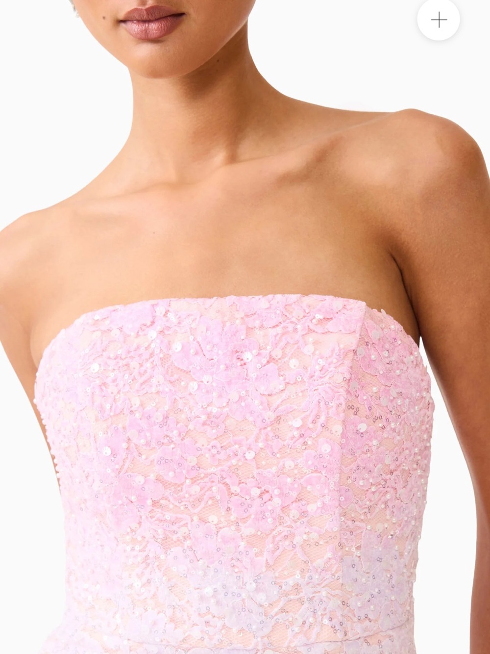 elliatt lumira pink & orange ombre sequin lace strapless mini dress small NEW - Picture 10 of 12